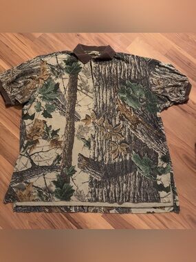 Vintage Duxbak Realtree Camo Polo Shirt 2XL